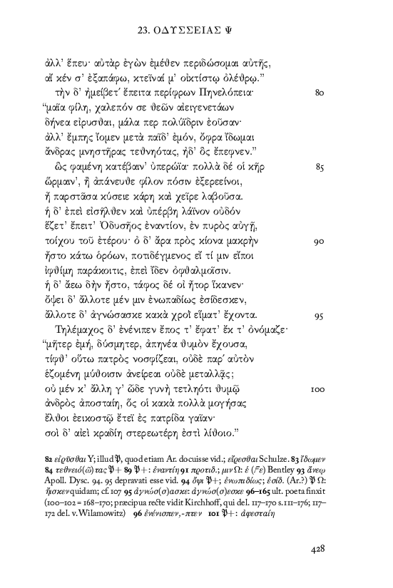 Beispiel: Homer-Verse mit kritischem Apparat